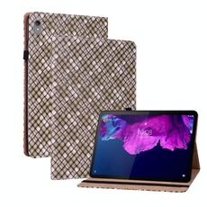 Per Lenovo Tab P11 TB-J606F Colore tessuto in pelle con tablet custodia con supporto (marrone)