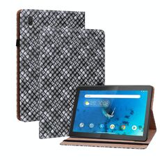 Per Lenovo Tab M10 TB-X605L Custodia per tavoletta in pelle con tessitura a colori con supporto (nero)