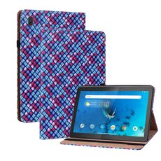 Per Lenovo Tab M10 TB-X605L Custodia per tablet in pelle per tessitura a colori con supporto (blu)