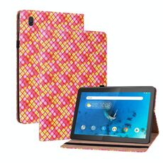 Per Lenovo Tab M10 TB-X605L Custodia per tavoletta in pelle per tessitura a colori con supporto (Rose Red)