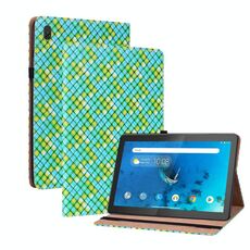 Per Lenovo Tab M10 TB-X605L Custodia per tablet in pelle con tessitura a colori con supporto (verde)