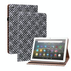 Per Amazon Kindle Fire HD8 Colour Weave Custodia in pelle con supporto (nero)