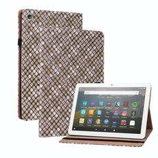 Per Amazon Kindle Fire HD8 Colour Weave Custodia in pelle con supporto (Brown)