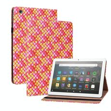 Per Amazon Kindle Fire HD8 Colour Weave Custodia in pelle con supporto (Rose Red)
