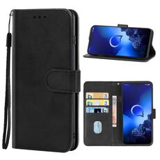 Custodia per cellulare in pelle per Alcatel 3x 2019 (nero)