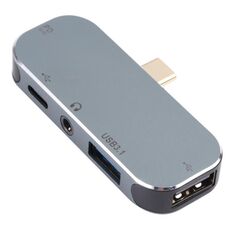 5 in 1 USB-C / Type-C maschio a Dual USB-C / Type-C + 3.5mm AUX + USB 3.1 + USB Adattatore femmina