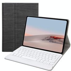 Sfgo Tree Texture Bluetooth Custodia in pelle per tastiera Bluetooth per Microsoft Surface Go 3/2 / 1 (Nero + Bianco)