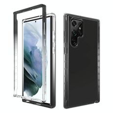 Per Samsung Galaxy S22 Ultra 5G Transparency PC a due colori PC + Cassa del telefono TPU (nero)