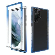 Per Samsung Galaxy S22 Ultra 5G Trasparenza PC a due colori PC + Cassa del telefono TPU (blu)