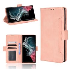 Per Samsung Galaxy S22 Ultra 5G Skin Feel Pattern di vitello Cassa del telefono in pelle (rosa)