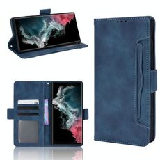 Per Samsung Galaxy S22 Ultra 5G Skin Self Case in pelle del vitello (blu)