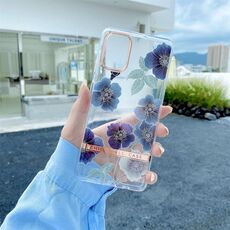 Per Samsung Galaxy S22 + 5G Cassa traslucida del telefono del fiore di placcatura (CINERARIA)