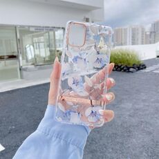 Per Samsung Galaxy S21 Ultra 5G Translucent Plating Flower Phone Case (Cherry Blossoms)