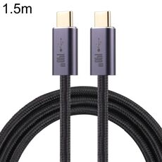 140W USB 2.0 USB-C / Type-C maschio a USB-C / Type-C Cavo dati intrecciato maschile, lunghezza del cavo: 1,5 m (nero)