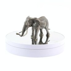 25cm Adjustable Speed Electric Rotating Display Stand Video Shooting Props Turntable(White Mirror)