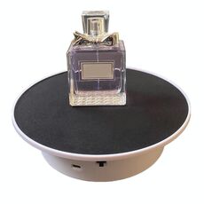 20cmTwo-Way Turntable Display Stand Video Shooting Props Turntable(White Bottom Black Velvet)
