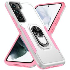 Per Samsung Galaxy S22 + 5G Pioneer Armour Heavy Duty PC + porta telefono TPU (bianco)