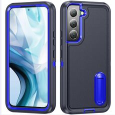 Per Samsung Galaxy S22 + 5G 3 in 1 custodia robusta del supporto robusta (blu scuro + zaffiro blu)