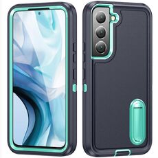 Per Samsung Galaxy S22 + 5G 3 in 1 porta telefono robusto robusto (blu scuro + blu chiaro)