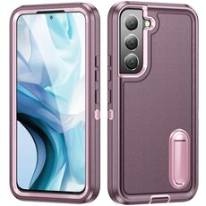 Per Samsung Galaxy S22 + 5G 3 in 1 custodia robusta del supporto robusta (viola + rosa)