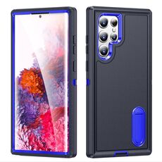 Per Samsung Galaxy S22 Ultra 5G 3 in 1 Cassa del telefono robusta robusta (blu scuro + zaffiro blu)