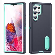 Per Samsung Galaxy S22 Ultra 5G 3 in 1 Cassa del telefono robusta robusta (blu scuro + blu chiaro)