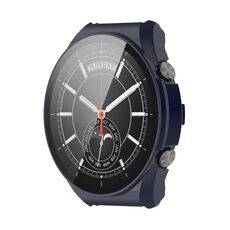 Per Xiaomi Watch S1 PC + cassa di protezione completamente chiusa a film temprato (blu)