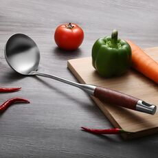 304 Acciaio inossidabile Manico in legno Utensili da cucina Attrezzatura da cucina, Stile: Cucchiaino da zuppa