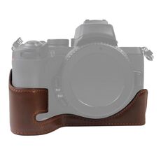 Macchina fotografica in pelle PU filettatura da 1/4 di pollice per Nikon Z50 (caffè)
