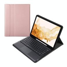 Custodia in pelle Bluetooth Bluetooth a800b-A con titolare e slot per penna e touchpad per Samsung Galaxy Tab S8 + x800 (oro rosa)