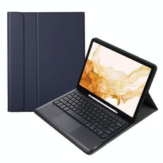 A800B-A custodia in pelle Bluetooth Split Bluetooth con titolare e penna slot e touchpad per Samsung Galaxy Tab S8 + X800 (blu)