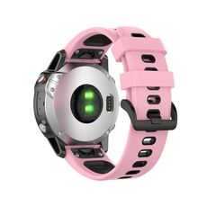 Banda di orologi in silicone a due colori a rilascio rapido da 22 mm per Garmin Fenix 7 / Epix (rosa nero)