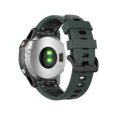 Banda di orologi in silicone a due colori a rilascio rapido da 22 mm per Garmin Fenix 7 / Epix (Olive Green Black)