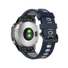 Banda di orologi in silicone a due colori a rilascio rapido da 22 mm per Garmin Fenix 7 / Epix (Midnight Blue Grey)