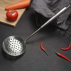 304 Attrezzatura da cucina in acciaio inox Attrezzatura addensata con manico cavo strumento di cottura, stile: cucchiaio a taglio