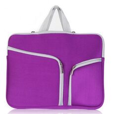 T228 Materiale da immersione Materiale Computer Borsa per laptop multi-tasca Pocket Bag, Dimensioni: 17 pollici (viola)