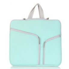T228 Materiale da immersione Materiale Computer Borsa per laptop multi-tasca Pocket Bag, Dimensioni: 17 pollici (verde menta)