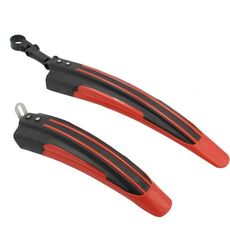 5 set Dual Color Bicycle MudGuard Mountain Bike Fenders Set (nero rosso)