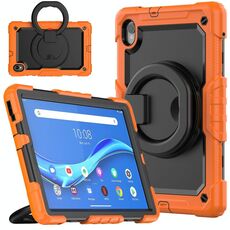 Per Lenovo M10 Plus X606F Custodia in silicone + PC tablet (arancione + nero)