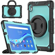 Per Lenovo M10 Plus X606F Custodia in silicone + tablet PC PC (mancanza + blu chiaro)