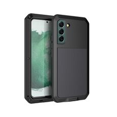Custodia in silicone impermeabile antiurto per Samsung Galaxy S22 + 5G + custodia in lega di zinco (nero)