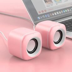 A1 USB-Controlled 9D Subwoofer Subwoofer Sound Mini Wired Speaker, versione premium (rosa)
