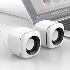 A1 USB Controlled 9D Subwoofer Sound Sound Mini Wired Speaker, versione premium (bianco)
