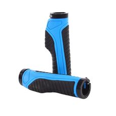 1 paia Bicycle MTB Manubrio Bike Grips Gomma Anti-slip Racing Bike Grip (Blu)