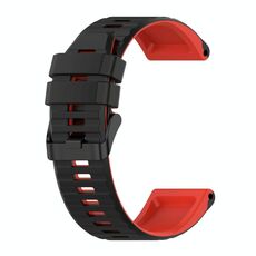 Per Garmin Forerunner 945 22mm Cinturino in silicone in silicone (nero + rosso)