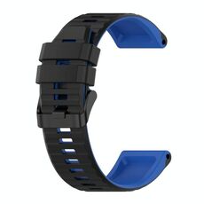 Per Garmin Instinct 22mm Silicone Mixing Color Watch cinturino (nero + blu)