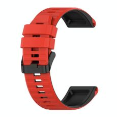 Per Garmin Fenix 7x 26mm Cinturino in silicone in silicone (rosso + nero)