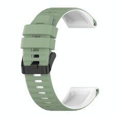 Per Garmin Fenix 7x 26mm Silicone Cinturino in silicone con cinturino in silicone (verde chiaro + bianco)