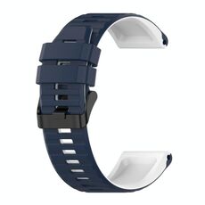 Per Garmin Fenix 7x 26mm Silicone Cinturino in silicone con cinturino in silicone (blu + bianco)