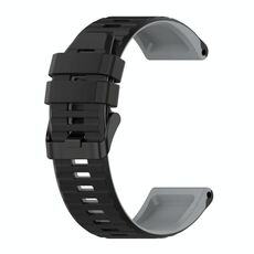 Per Garmin Fenix 3 Zapphire 26mm Silicone miscelazione color orologio da orologio (nero + grigio)